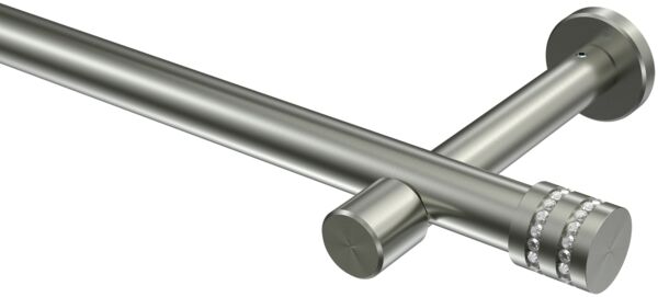 Gardinenstangen-Set Prestige Estana 180 cm, 1-läufig (ohne Ringe), 20 mm Ø Edelstahl-Optik