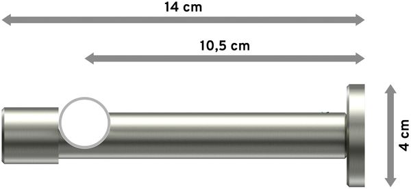 Gardinenstangen-Set Prestige Estana 180 cm, 1-läufig (ohne Ringe), 20 mm Ø Edelstahl-Optik Bild 2