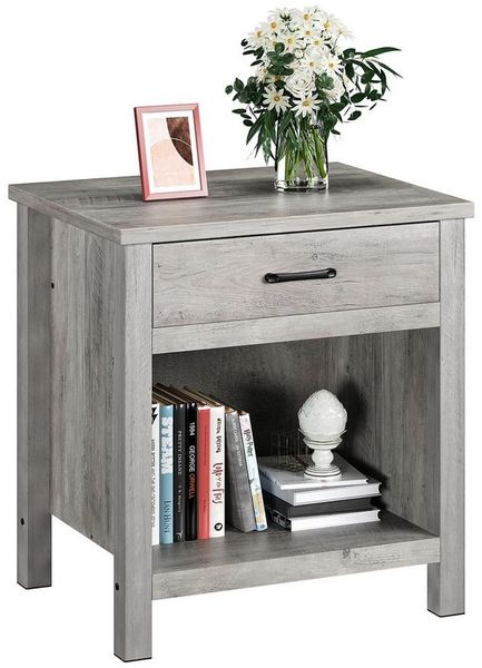 GarveeMore Nachttisch Beistelltisch mit Schublade und Ablage 56x45x59 cm