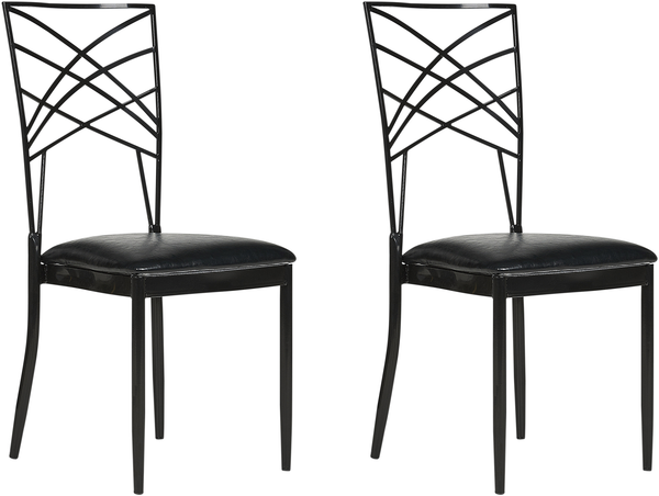 Esszimmerstuhl 2er Set GIRARD Metall Schwarz