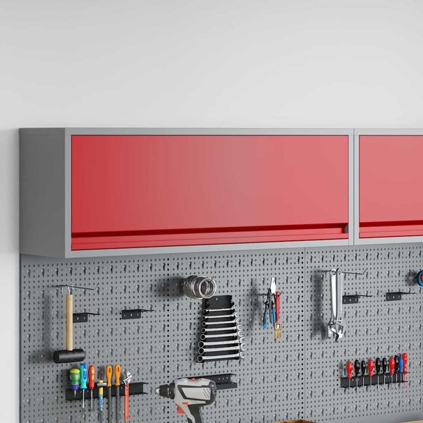 vidaXL Werkzeugschrank mit Speicher Rot und Grau 100 x 25 x 35 cm 4103480