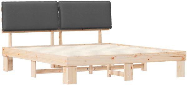 vidaXL Bettgestell mit gepolstertem Kopfteil Dunkelgrau 180 x 200 cm 3398070 Bild 4