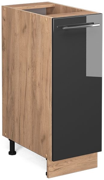 Apothekerschrank Fame-Line Anthrazit Hochglanz 30 cm ohne Arbeitsplatte Vicco