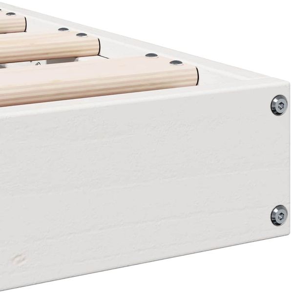 vidaXL Bodenbettrahmen Weiß 213,5 x 184 x 9 cm Massives Kiefernholz 869743 Bild 7