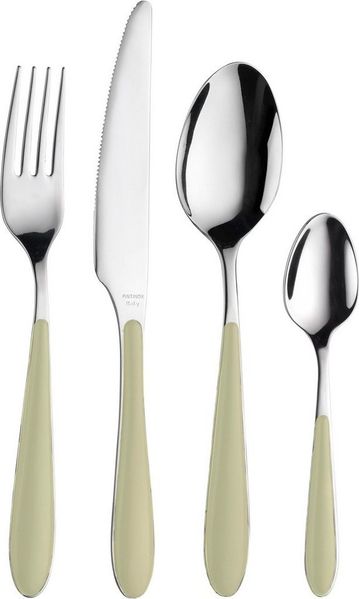PINTINOX Besteck-Set Canaletto (24-tlg), 6 Personen, Edelstahl 18/10, mit Kunststoffgriff, spülmaschinengeeignet