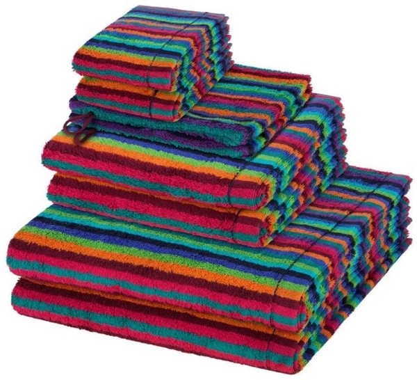 Cawö Lifestyle 8 tlg. Frottier-Set - 2 X Handtuch (50 X 100cm), 2 X Duschtuch (70 X 140cm), 2 X Gästetuch (30 X 50cm), 2 X Waschhandschuh (16 X 22cm) - 512 g/m2 - Mehrfarbig