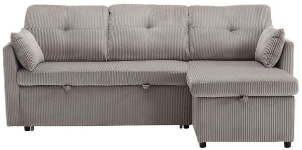 Odikalo Schlafsofa Anbausofa Ecksofa L-förmige Sofa Schlafsofa Stauraum ausziehbarem Bett