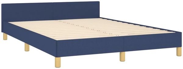 Bettgestell mit Kopfteil Blau 140x200 cm Stoff [3124982] Bild 5