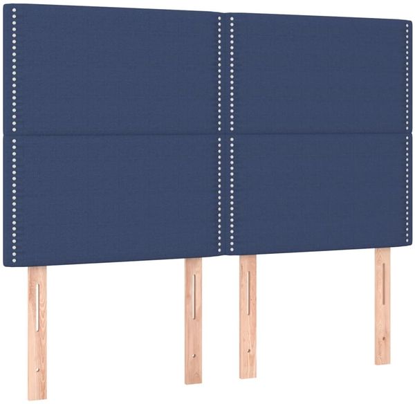 Bettgestell mit Kopfteil Blau 140x200 cm Stoff [3124982] Bild 9