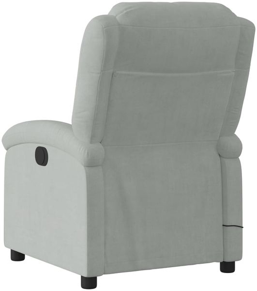 vidaXL Massagesessel Elektrisch Hellgrau Samt 3204289 Bild 5