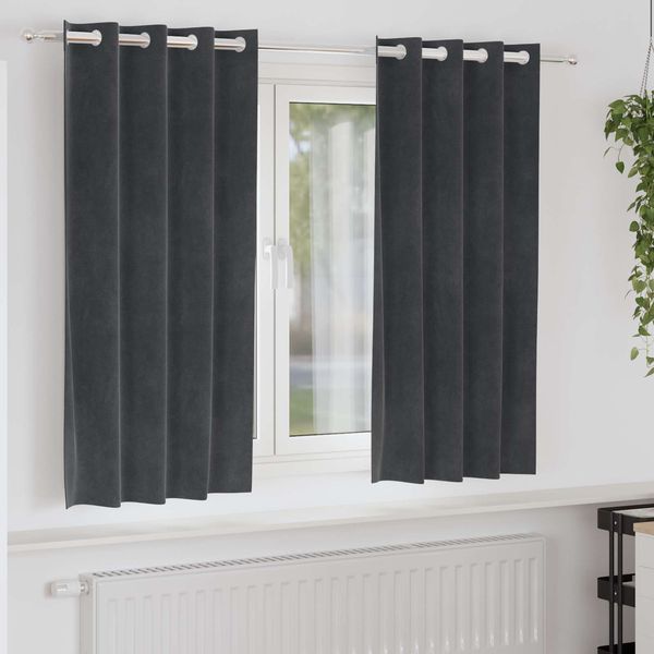 vidaXL Verdunkelungsvorhänge 2 pcs Hellgrau 140 x 175 cm Samt 4107254