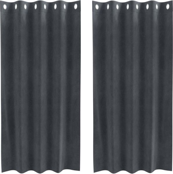 vidaXL Verdunkelungsvorhänge 2 pcs Hellgrau 140 x 175 cm Samt 4107254 Bild 2
