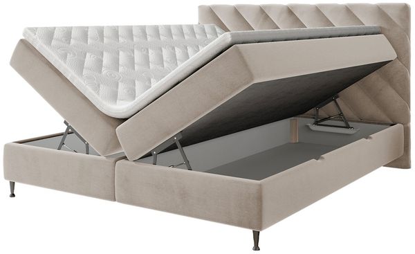 Boxspringbett 'Enzo' Beige 180x200 cm Bild 4