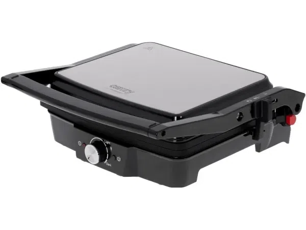 Camry Kontakgrill CR 3053, 2500 W, verstellbare Plattenneigung & Antihaft, Silber, 33 x 33 x 11 cm