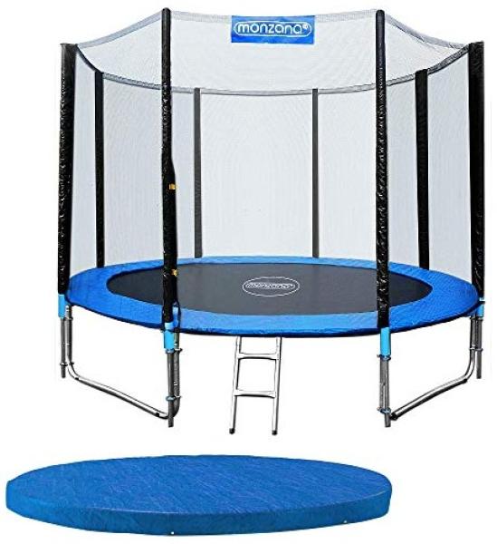 Monzana Trampolin Komplettset Ø 305cm inkl. Sicherheitsnetz, Leiter, Randabdeckung & Zubehör Kindertrampolin Gartentrampolin