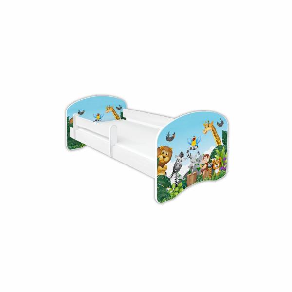 Clamaro 'Schlummerland 2021' Kinderbett 80x180 cm, Dschungel, inkl. Lattenrost, Matratze und Rausfallschutz (ohne Schublade)