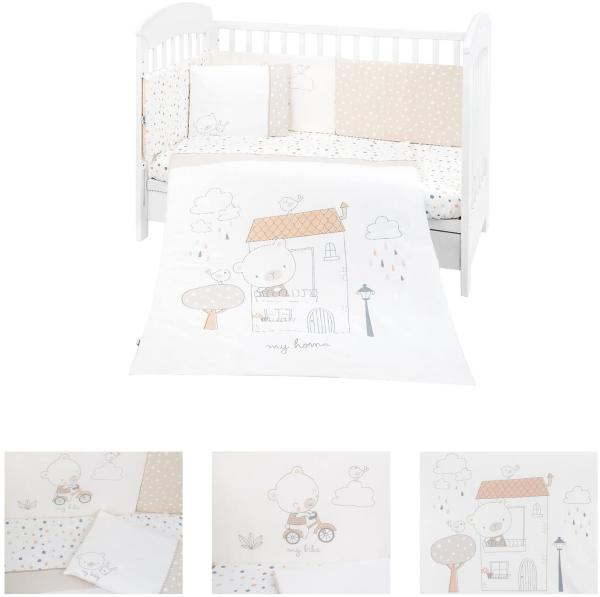 Kikkaboo Babybettwäsche My Teddy 6-teilig Decke 135x95 cm Kissen 45x35 cm weiß