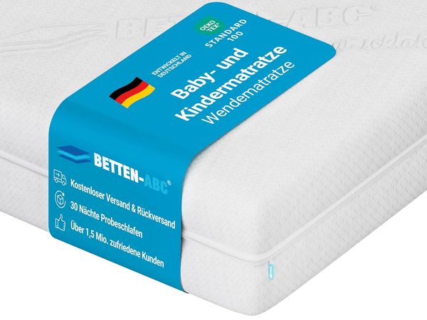 Betten-ABC Junior-Duo – Das Original – Kinder- matratze mit Rundum-Trittkante, Größe: 60x120