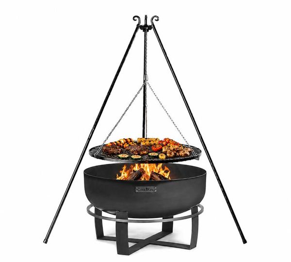 CookKing Schwenkgrill Set Viking 3, mit Feuerschale, Dreibein und Grillrost, Ø 70 cm