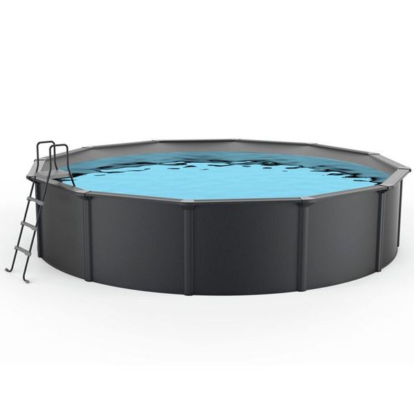 Steinbach Stahlwandpool Set Nuovo de Luxe II, grau, Ø 460 x 120 cm