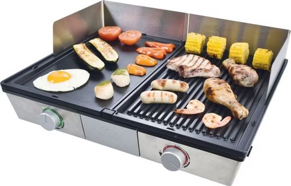 Solis 'Deli' Tischgrill, Edelstahl silber, 2x 20x32 cm