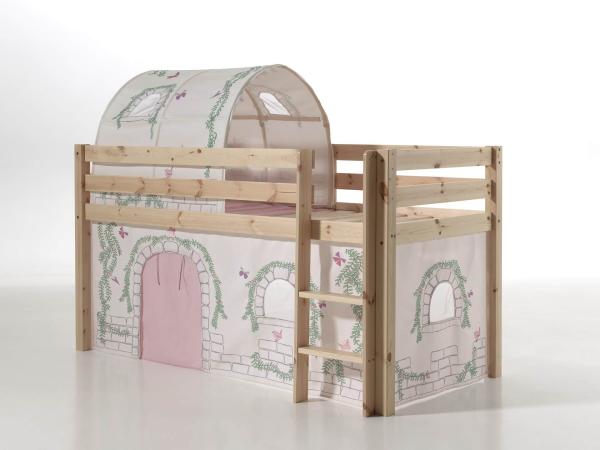 Vipack 'Pino' Spielbett natur mit Vorhang und Tunnel 'Birdy'