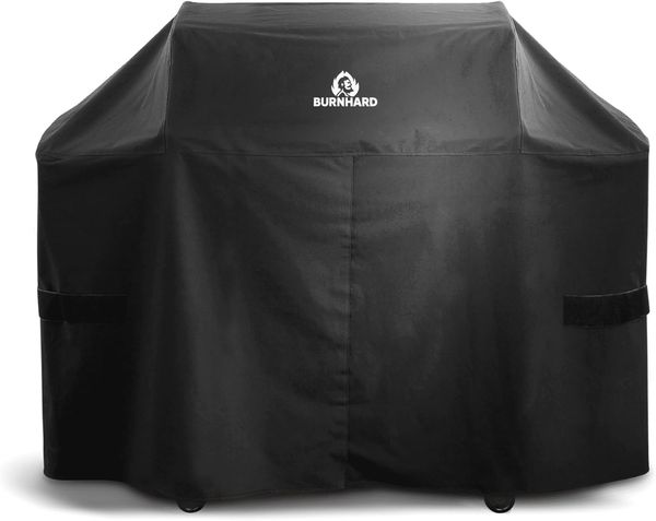 BURNHARD® Grillabdeckung für Big FRED Series 4 Gasgrill, wasserabweisend, aus UV-beständigem Polyester mit PVC-Beschichtung, wetterfest & passgenau, Schwarz