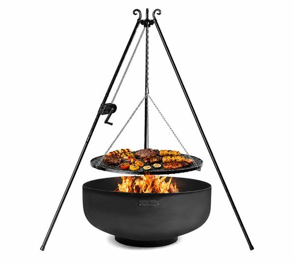 CookKing Schwenkgrill Palermo 1, Set mit mit Feuerschale, Dreibein & Grillrost, Ø 70 cm