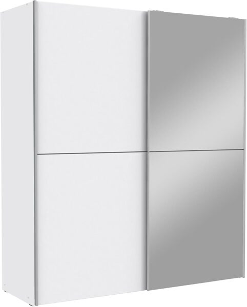 FORTE White Kiss Kleiderschrank, Holzwerkstoff, Weiß, 170,3 x 190,5 x 61,2 cm