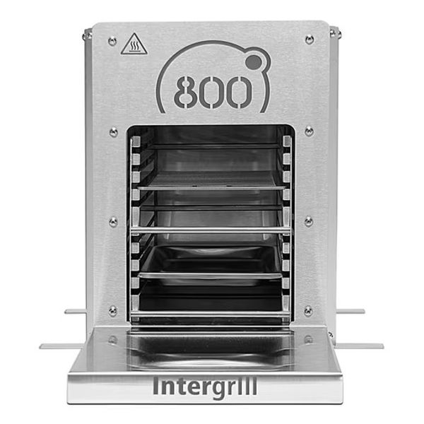 intergrill 800° Elektrogrill Edelstahl 2,88kW, Hochleistung Steakgrill Quarzbrenner, 20 kg Oberhitze Tischgrill, Inkl. Grillrost und Gastroschale, 36 x 40,5 x 25,5 cm