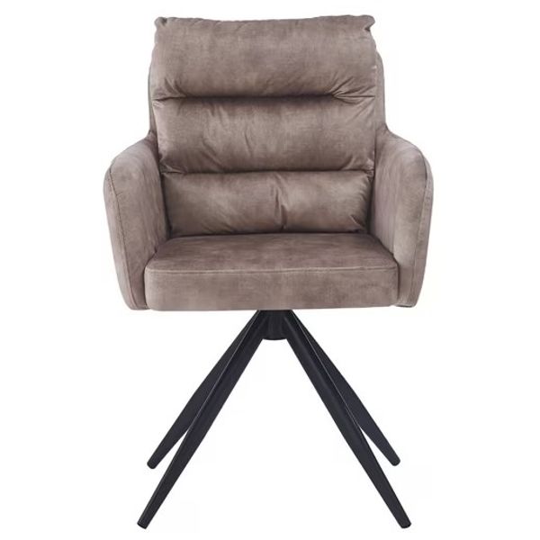 LebensWohnArt Stuhl GEORGIA, 360° Drehstuhl, mit Armlehnen, Samt, Metall, Schwarz, Creme, 55 x 87 x 63 cm