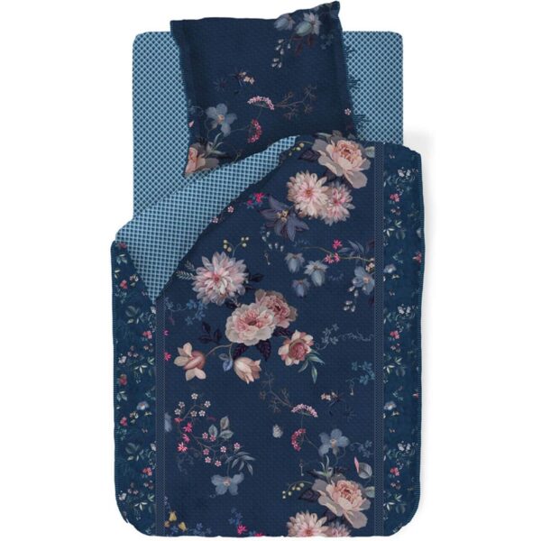 Pip Studio Bettwäsche Tokyo Bouquet Dark Blue 155 x 220 + 80 x 80 cm