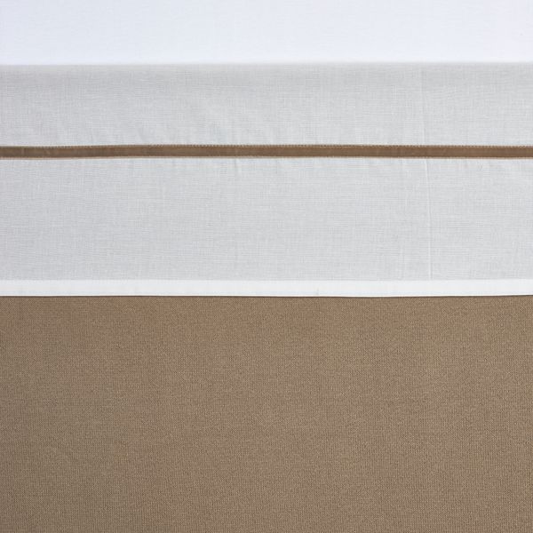 Meyco Bettlaken Weiß mit Paspel Taupe 100x150 cm Taupe