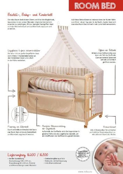 roba Roombed 'Jumbotwins' - 60 x 120 cm - Baby- & Beistellbett zum Elternbett - Inkl. Textilausstattung Bild 4
