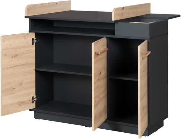 roba Wickelkommode 'Lenn' - inkl. abnehmbarem Wickelansatz - Anthrazit / Artisan Eiche Bild 3