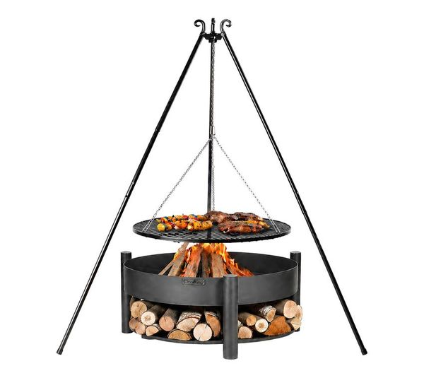CookKing Schwenkgrill Set Montana 2, mit Feuerschale, Dreibein und Grillrost