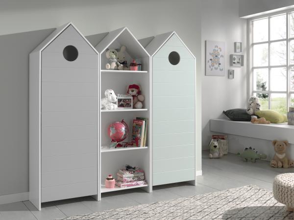 CASAMI Set 3-tlg. best. aus: Schrank 1-trg. mit Front in Mint, Regalschrank, Schrank 1-trg. mit Front in Grau