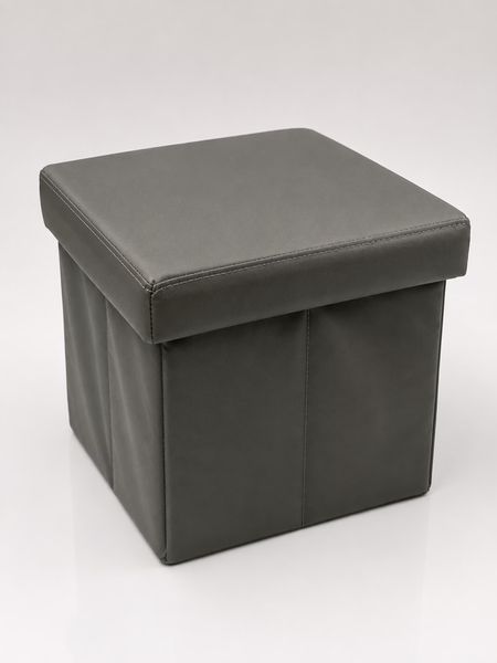 Inter Hocker Box, faltbare Sitzbank mit abnehmbaren Deckel und Stauraum, Anthrazit / Grau, 39 x 39 x 36 cm
