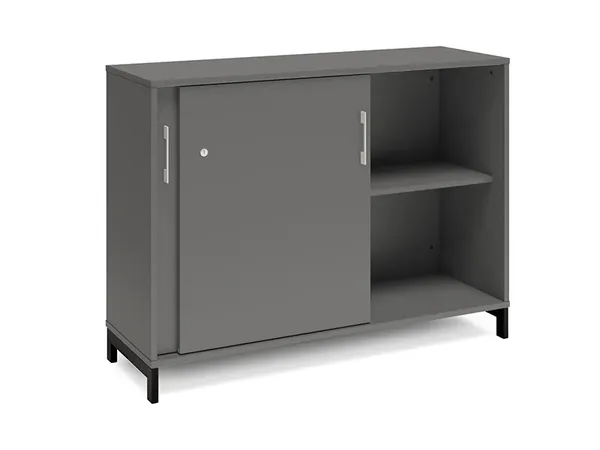 Büroschrank DNA 1200x890 mm anthrazit/schwarz Schiebetür 2A4