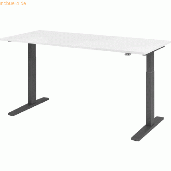 Sitz-Steh-Schreibtisch elektrisch 180x80cm Weiß/Graphit