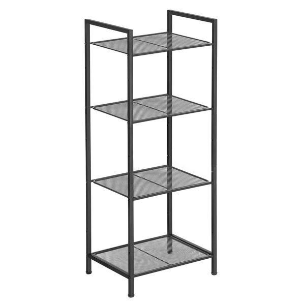 SONGMICS Badezimmerregal, Küchenregal, 4 Ebenen, Badregal, Standregal, Pflanzenregal, erweiterbar, verstellbare Ablagen, für Badezimmer, Küche