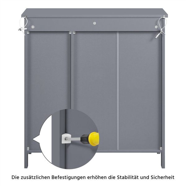 Yaheetech Badkommode mit Schubladen und verstellbaren Einlegeböden, Holz, 75 x 30 x 80 cm, Grau Bild 11