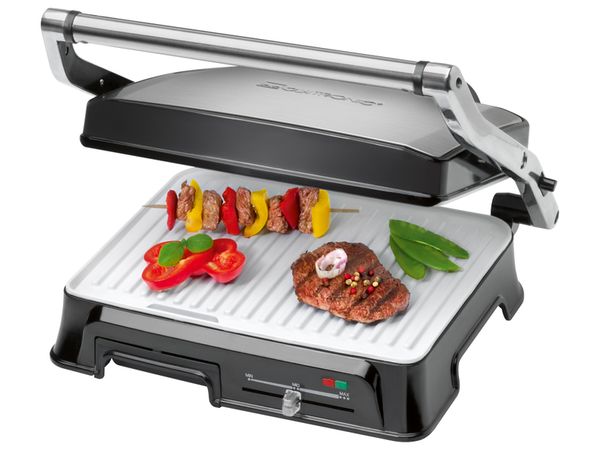 Clatronic elektrischer Kontaktgrill 180 Grad KG 3571, 14,5 x 33,6 x 35,6 cm