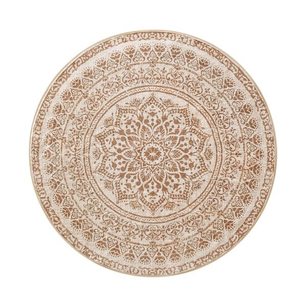 Songmics HOME Teppich rund, rutschfest, flauschig, maschinenwaschbar, Polyester, Filz, TPR, cappuccinobeige, 120 cm