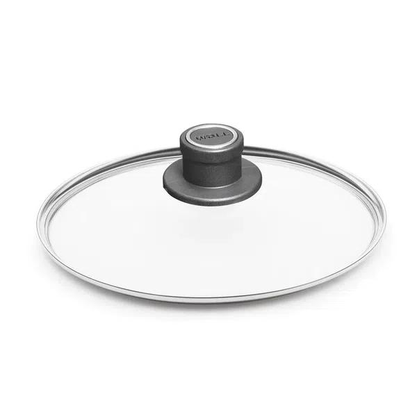 WOLL Glasdeckel Diamond Lite Safety Ø 30 cm Sicherheitsglas Edelstahlrand Dampfentlüftung Alle Herdarten hitzebeständig bis 250 °C & spülmaschinenfest