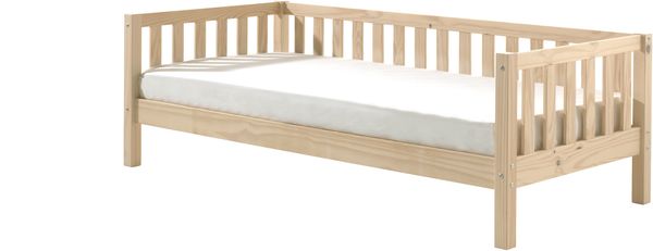 Kojen Bett Fritz mit Sprossenumrandung u. Rolllattenrost, Liegefläche 90x200, Ausf. Milky White lackiert Bild 2