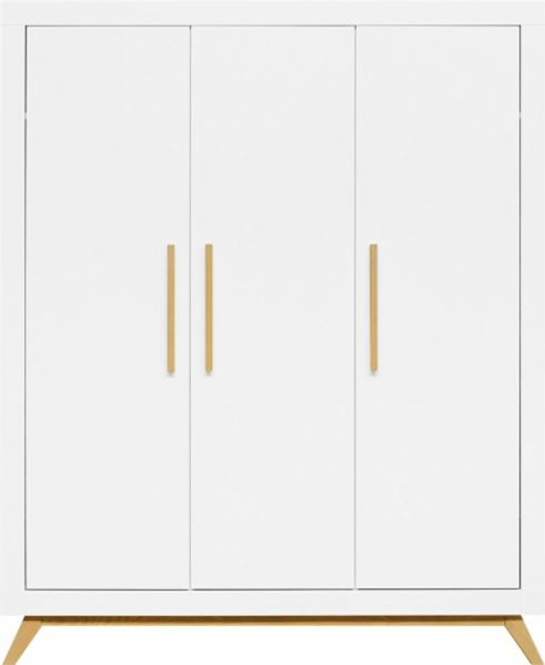 Bopita Fenna Kleiderschrank Weiß / Natur 3-türig W - Material: MDF / Buche - Babypark. de