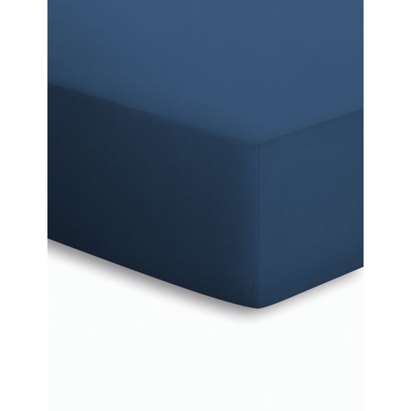Adam Matheis 'Schlafgut' Spannbetttuch, Mako-Jersey, marine, 90x190 -100x200 cm