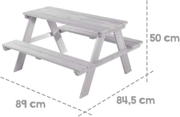 roba Kindersitzgruppe 'Outdoor+' - wetterfeste Sitzgarnitur 'Picknick for 4' - inkl. Sonnenschirm - Grau Bild 6