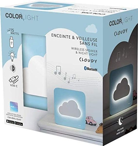 BigBen ColorLight Cloudy Lautsprecher, Nachtlicht, Wolke, Bluetooth, blau